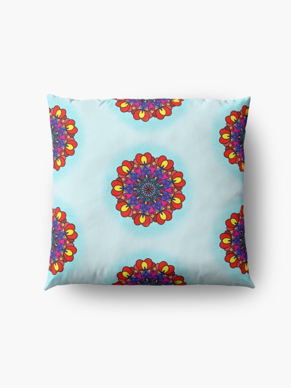 Love Is All Around Us Mandala floor pillow