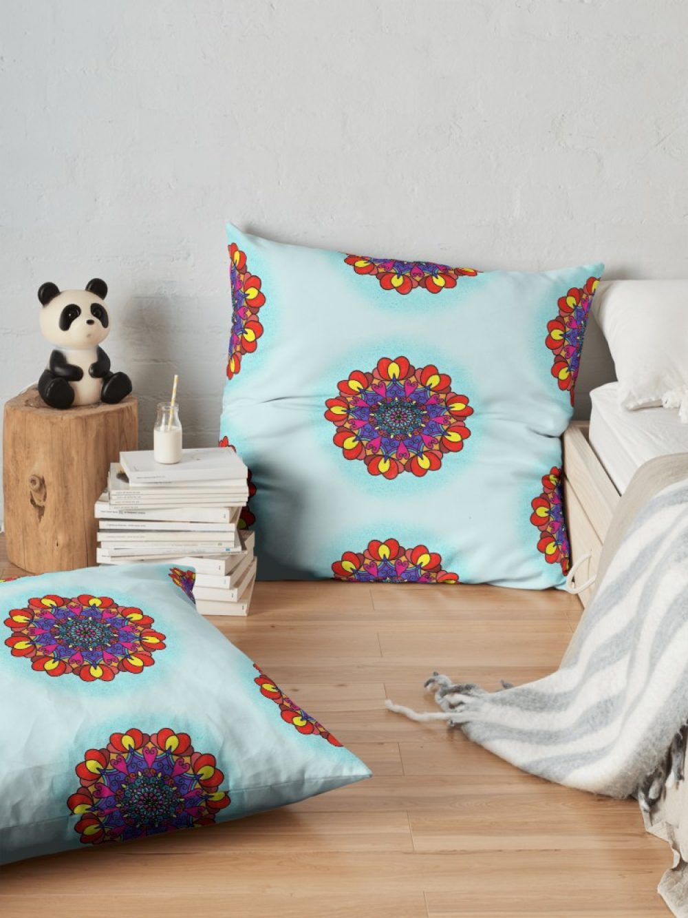 Love Is All Around Us Mandala floor pillow room