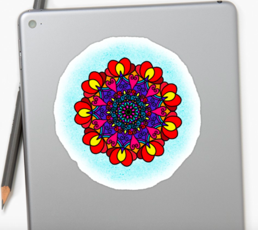 Love Is All Around Us Mandala Sticker medium